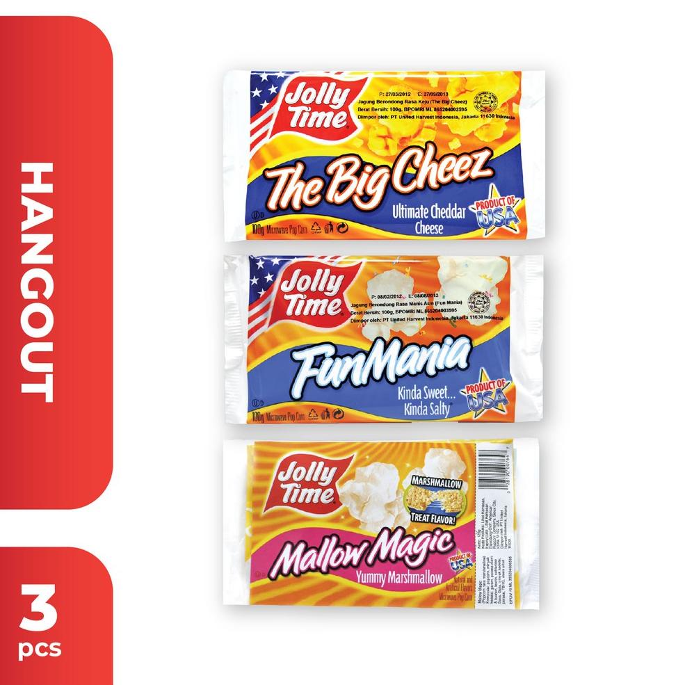 

Bayar Di Tempat ★★★ Jolly Time - Paket Hang Out (1TBC, 1FM, 1MM) - Microwave Popcorn ☒