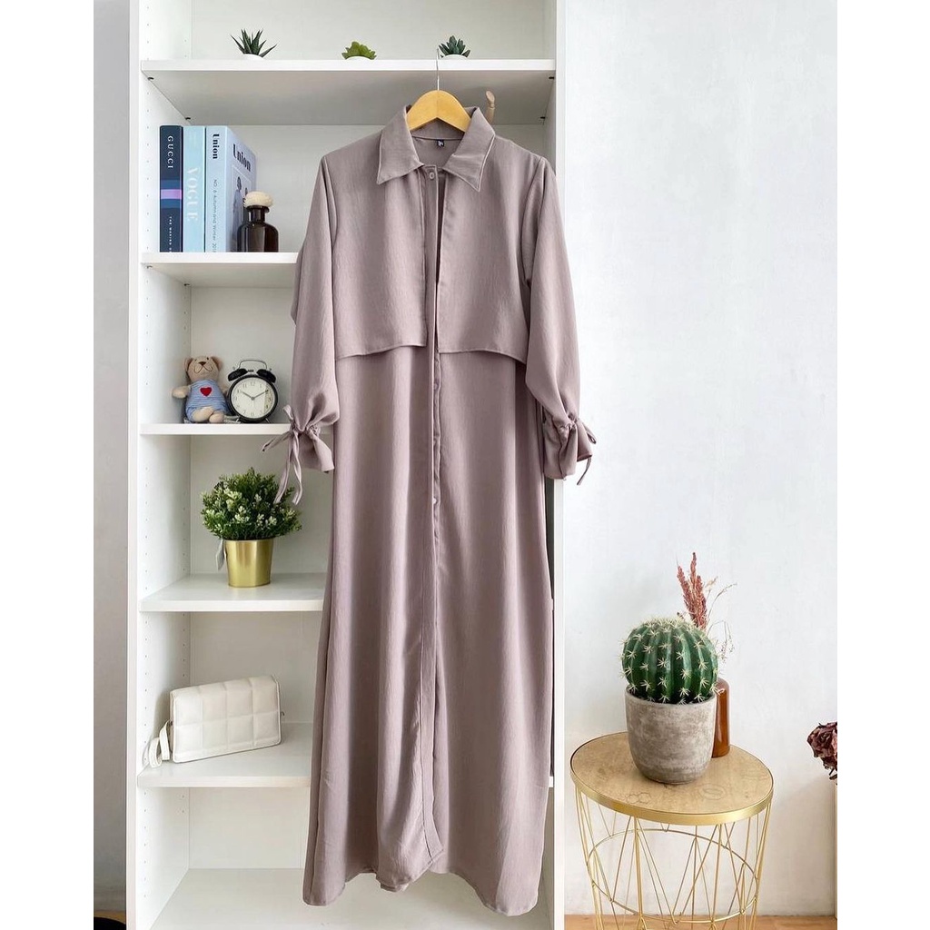 DRESS WANITA MOANA DRESS GAMIS MURAH ELEGAN CRINKLE AIRFLOW PREMIUM