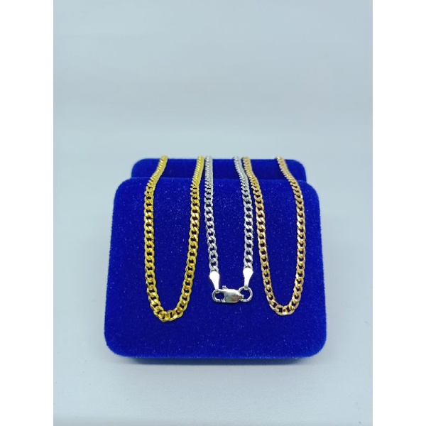 kalung dewasa rantai stang polos/perak asli silver 925 lapis emas/perhiasan fashion wanita terbaru