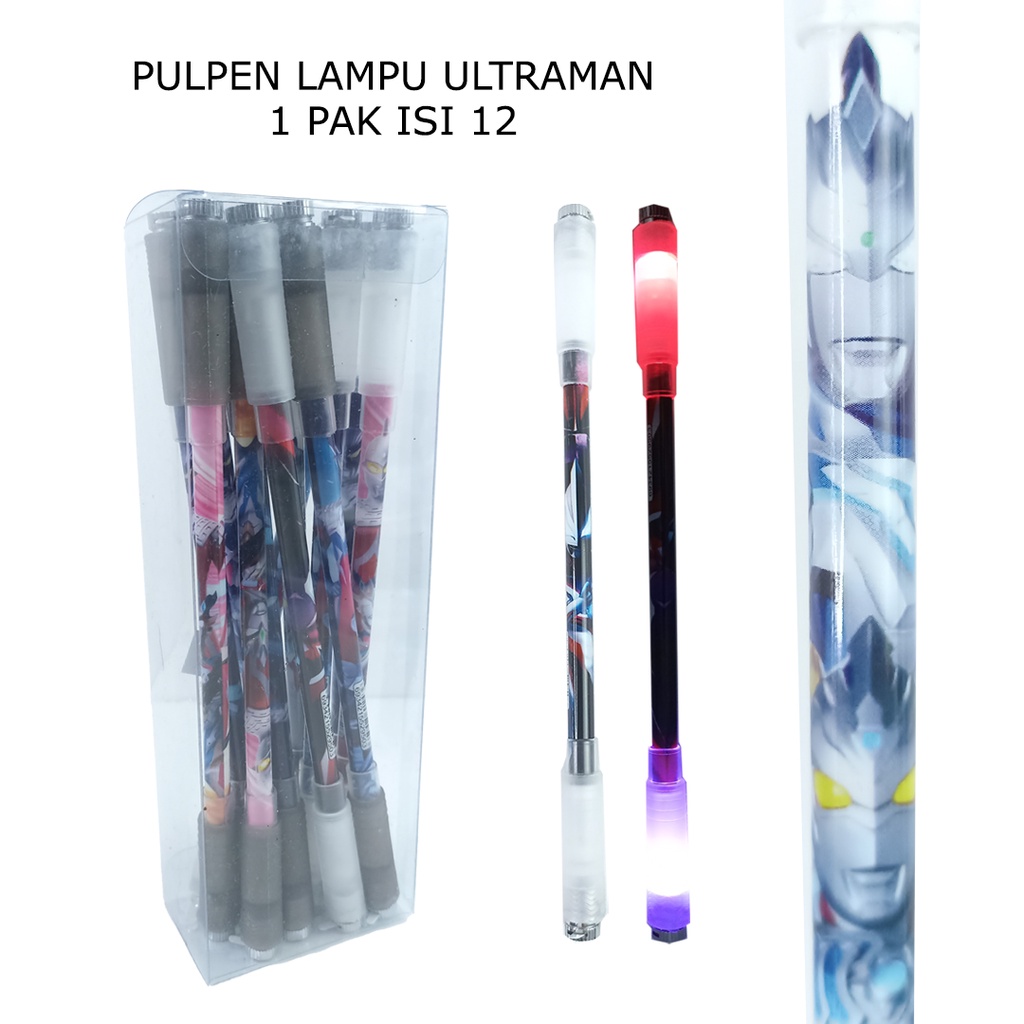 

PULPEN MENYALA MOTIF ULTRAMAN-PULPEN LED KEREN-PULPEN UNIK MURAH AWET 1 PAK ISI 12