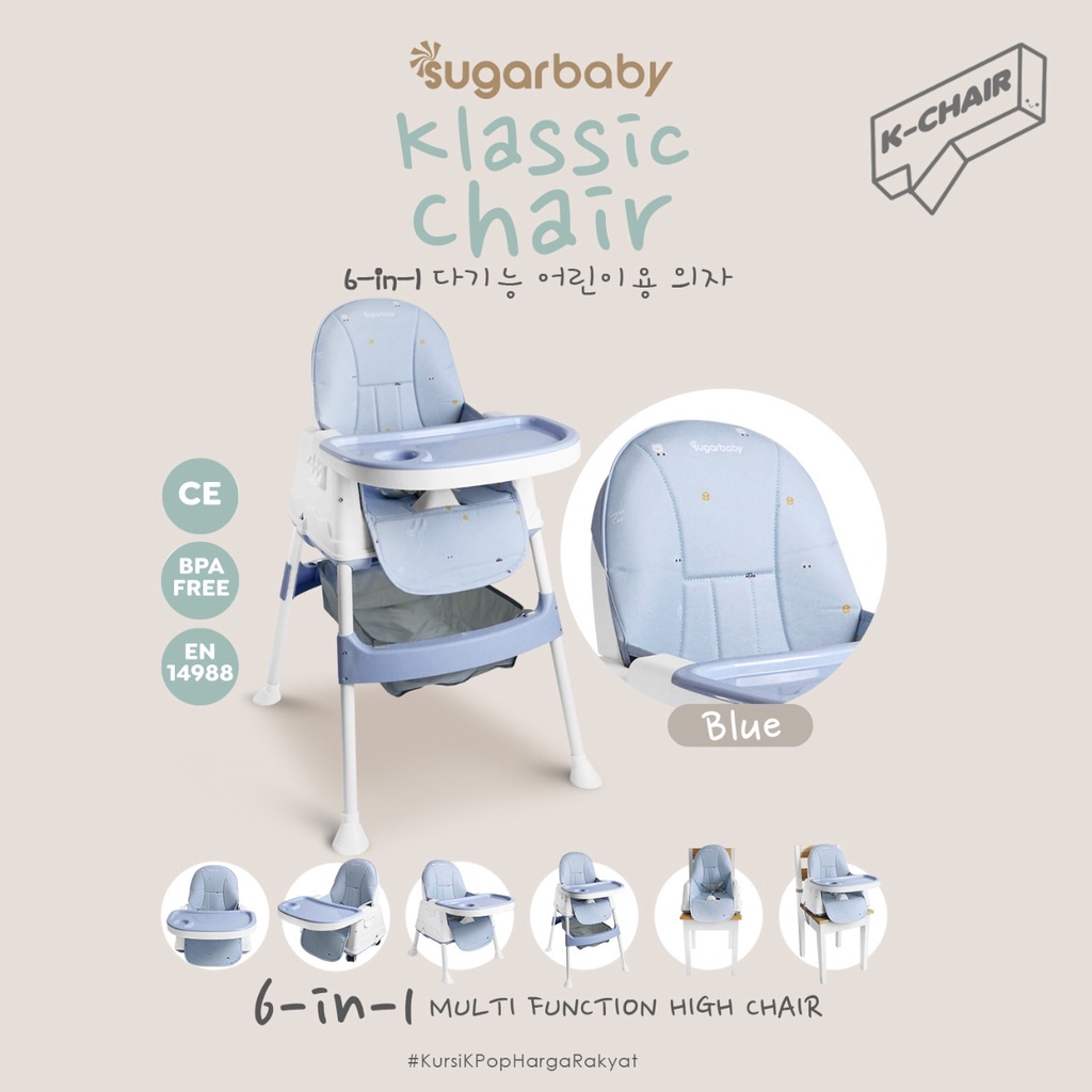 Sugarbaby K-Chair Klassic Chair sugarbaby k chair klassic chair multi function high chair KURSI MAKAN BAYI SIT ON ME FOLDING SEAT Bouncer sugarbaby KURSI MAKAN BAYI Kursi makan bayi anak BOOSTER SEAT Folding Seat Sugar Baby Sit on ME kursi makan spacebaby