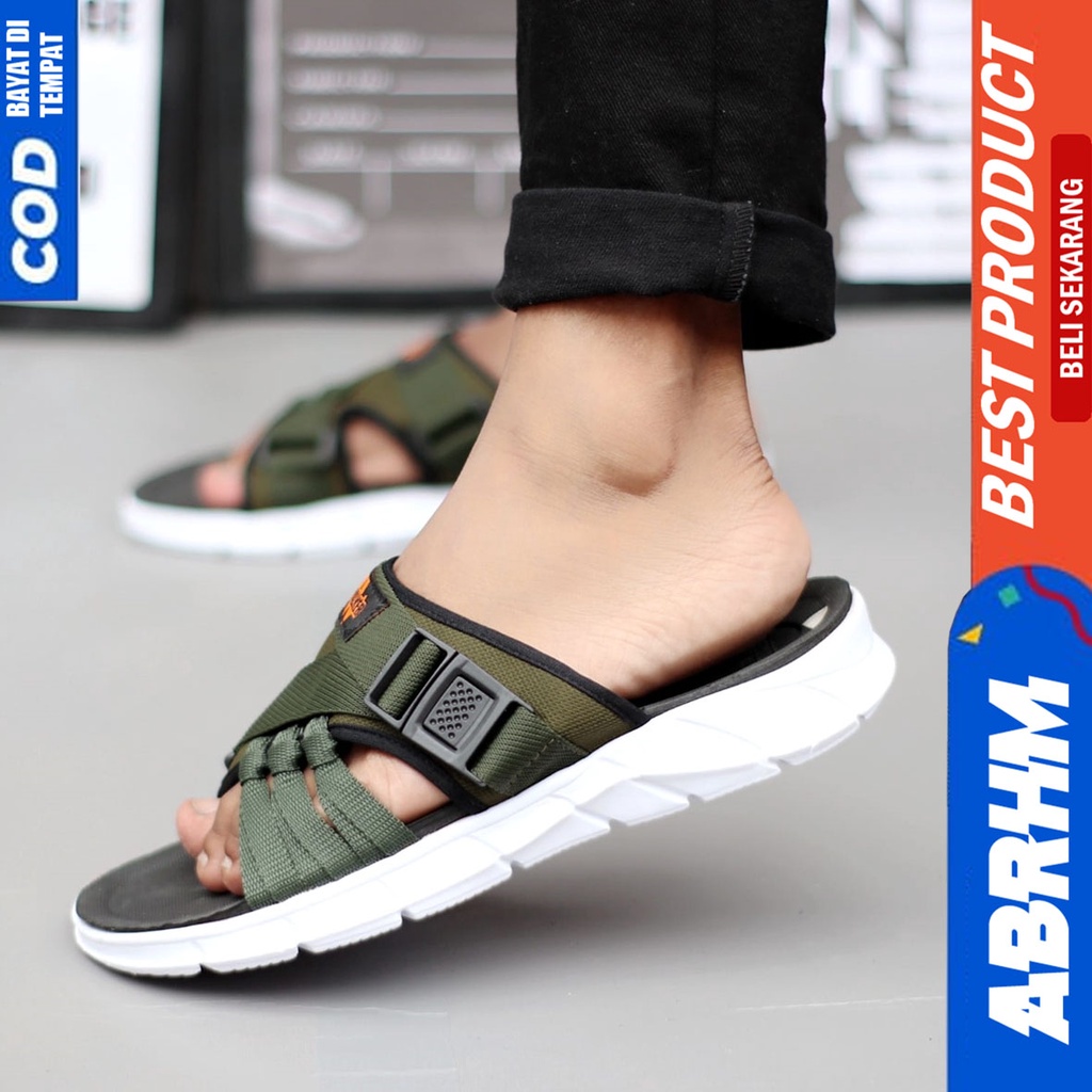 Sandal Slide Pria Sendal Selop Pria Terbaru Abrhm Bias