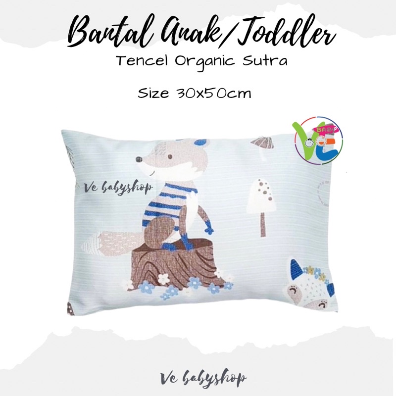 Bantal Anak Balita Toddler / Sarung Bantal 30x50 Tcl Organic Sutra