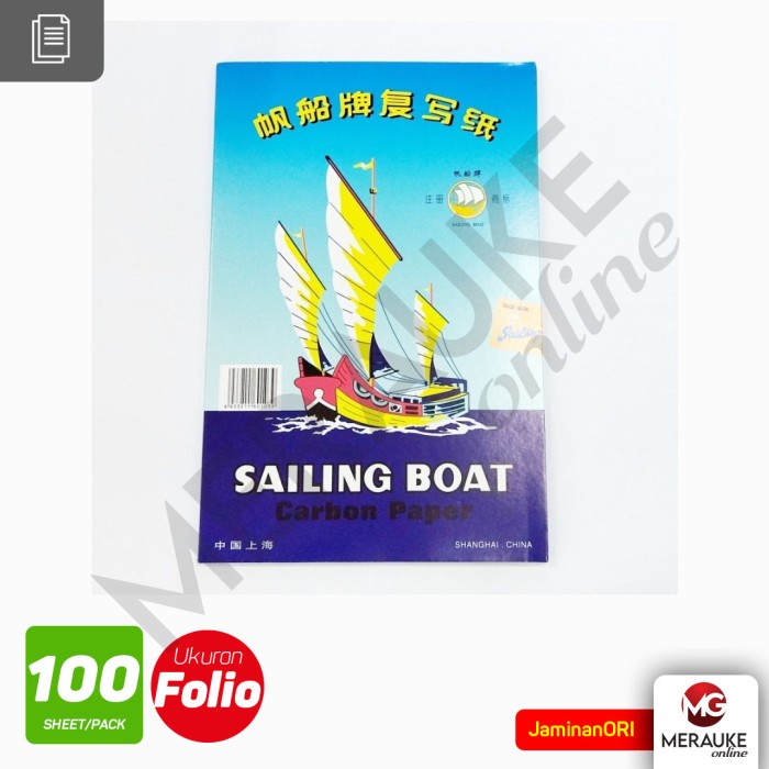 

><><><] Kertas Karbon Sailing Boat Double Side / Dua Sisi Biru Isi 100 Lembar