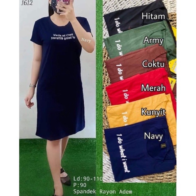 long dress / kaos dress bahan adem all size