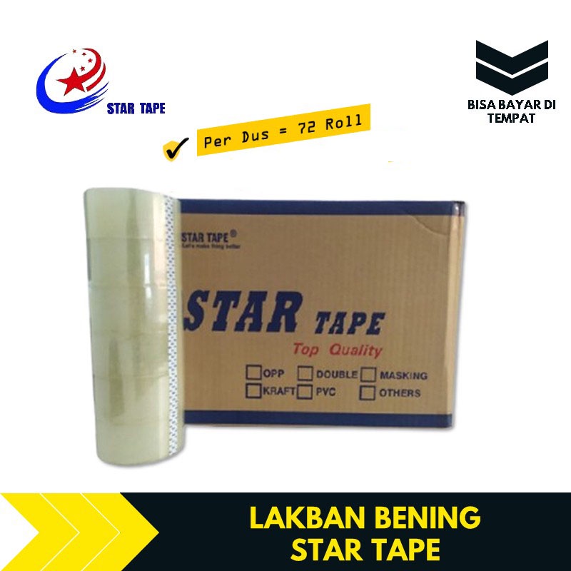 Lakban Solatip Solasi Bening 45mm x 80 Yard Tape Murah Lengket nachi/ lakban star tape murah