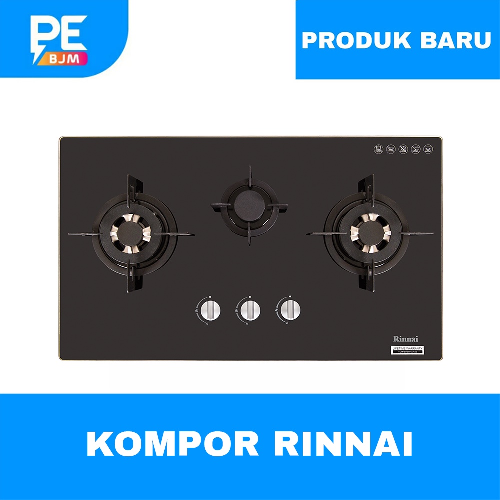 KOMPOR GAS TANAM RINNAI 3 TUNGKU RB-713N(GB) GARANSI RESMI