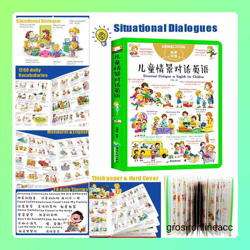 L Story Book kids Anak Belajar English Mandarin Scan QR Code Bilingual cover warna buku