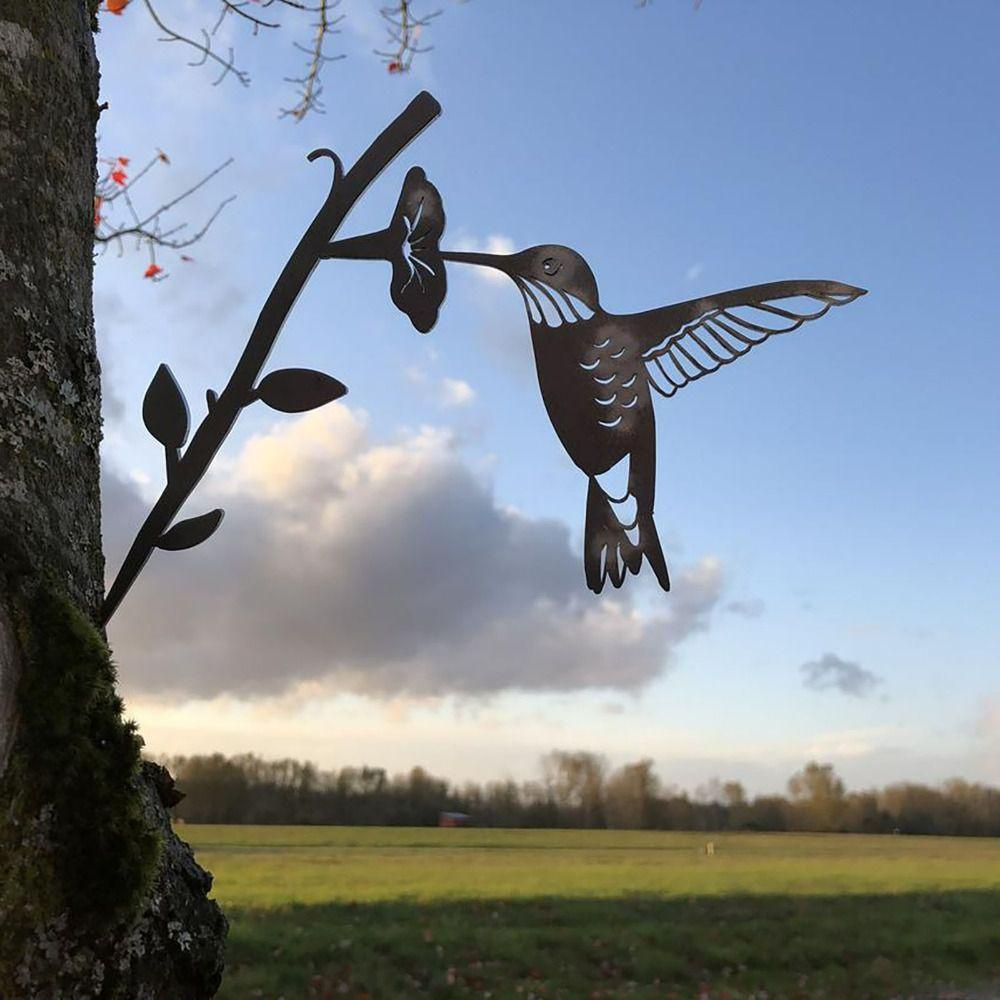 Agustina Metal Bird Tree Hummingbird Dekorasi Rumah Patung Pohon Outdoor Untuk Dekorasi Seni Halaman Belakang