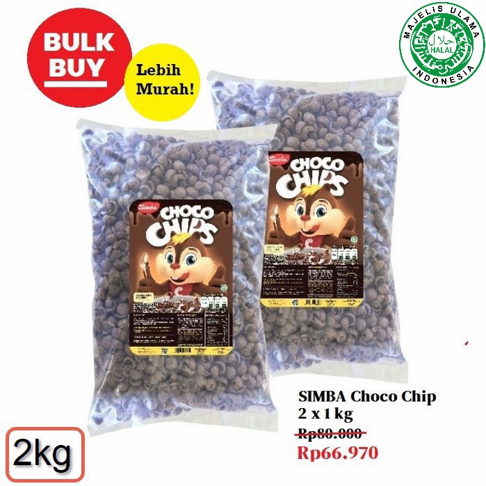 

[BISA COD] PAKET HEMAT SEREAL CHOCO CHIP SIMBA 2kg COCO CRUNCH CEREAL - Coklat 1kg