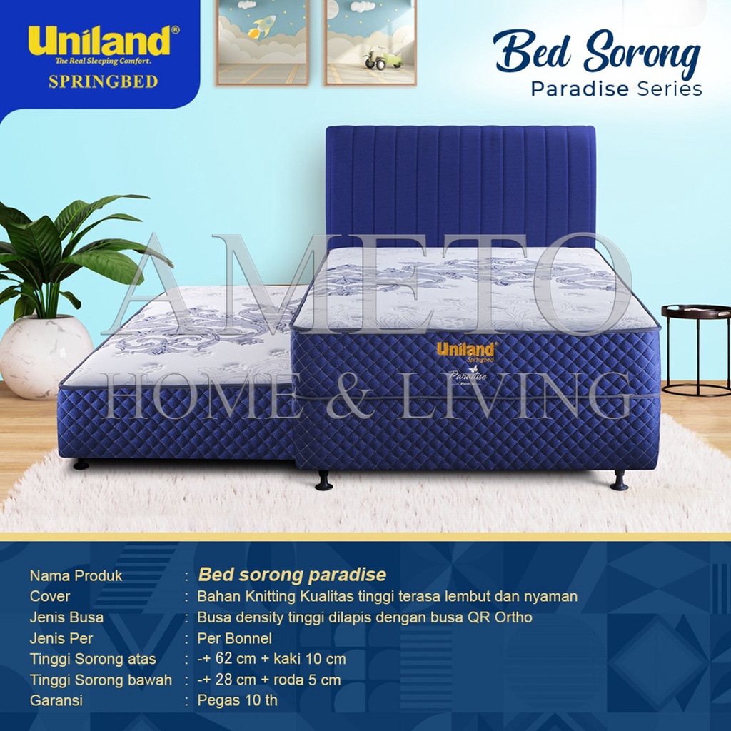 Twin Bed / 2 in 1 Uniland Hasell Spring Bed 90, 100, 120 x 200 cm
