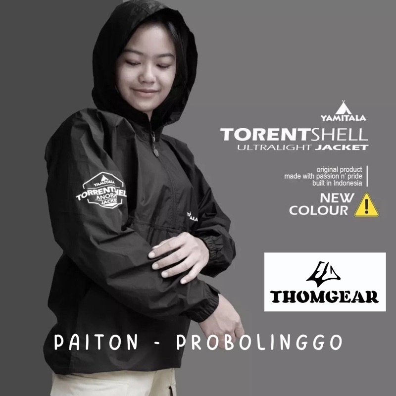 Jaket Yamitala Torent Torentshell Anarok Ultralight Lari Parasut Pria Wanita Hitam M L XL Thomgear Probolinggo