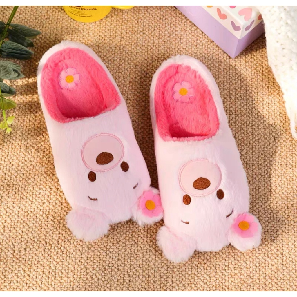 SANDAL RUMAH WINNIE THE POOH PIGLET LOTSO PINK SEPATU KAMAR