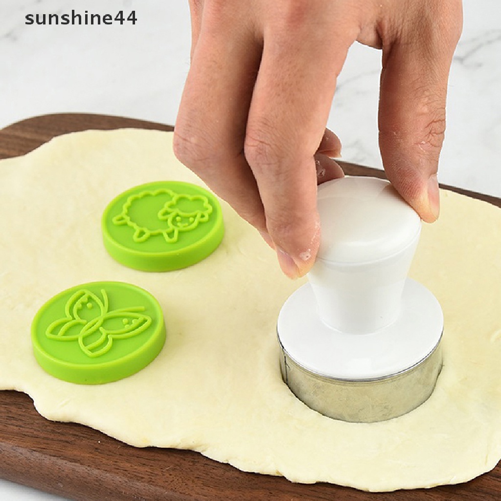 Sunshine 6PCS/Set Kartun Cookies Stamps Cetakan Cookies Plunger Cutter Fondant Dekorasi Kue.