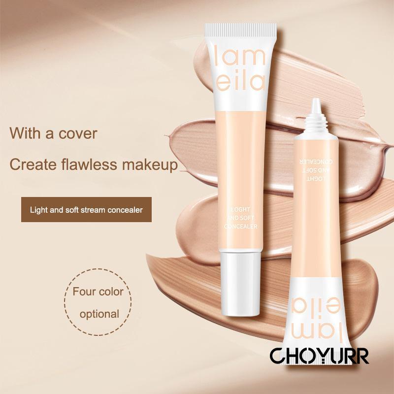 【COD】Concealer Foundation Menyamarkan Pori-Pori Menyamarkan Bekas Jerawat Light Soft Concealer Kontrol Minyak Pelembab Tahan Air Makeup Alami -CH