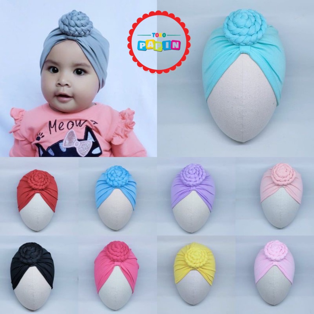 TokoPapin Turban Anak Bayi Kepang Ciput Bandana Bando Anak Bayi Baby Headband