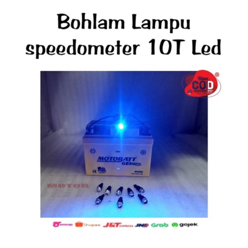 Unik Bohlam lampu speedometer LED 10T warna Biru Diskon