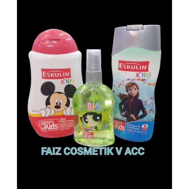 [Eskulin Kids] Paket Hemat Shampo Conditioner, Body Wash Dan Spray Cologne