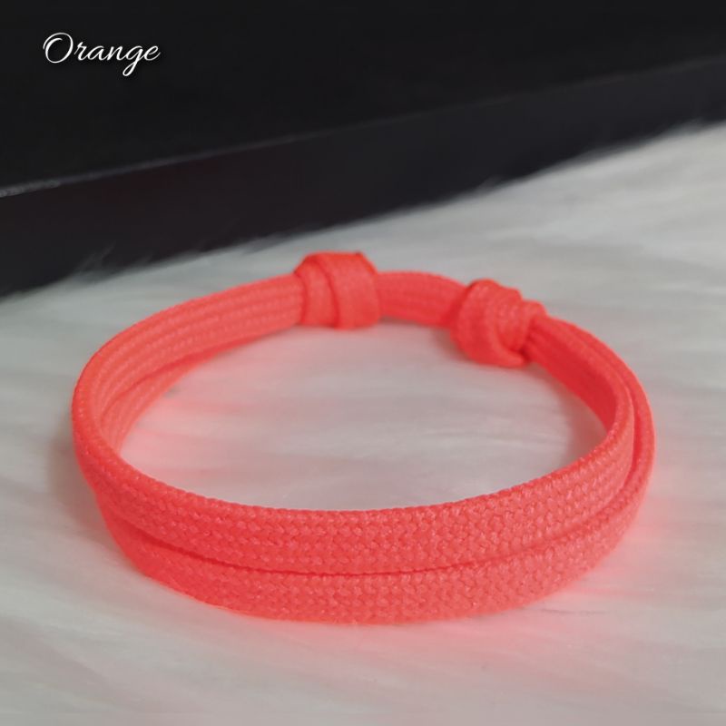 (PerGross) Gelang Simpel Pipih Polos Bahan Tali Prusik Isi 144pcs