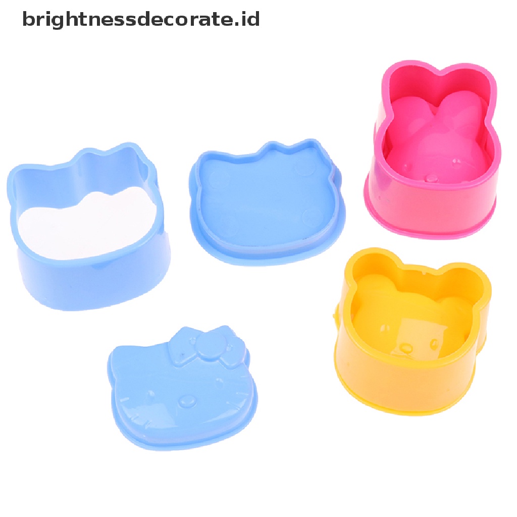 [Birth] 3pcs Cetakan Dapur Untuk Sushi Onigiri Kartun Bunny Kitty Bear Rice Ball Mold [ID]