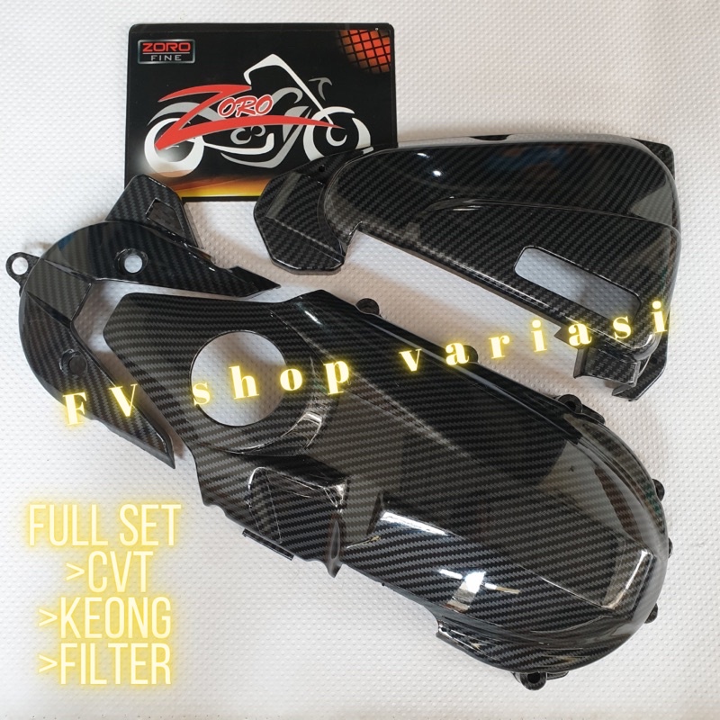 Cover tutup CVT Beat esp / keong / filter beat esp 2017-2019 karbon wtp Import Karbon Zoro