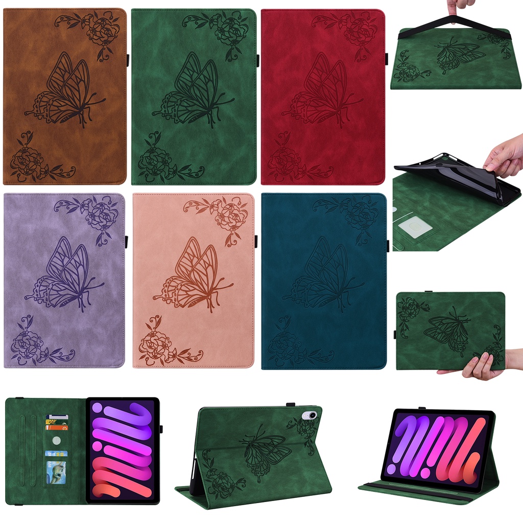 Untuk Huawei MatePad 10.4 SE (2022) AGS5-L09 AGS5-W09 Mate Pad SE 10.4-inch Fashion 3D Timbul Kupu-Kupu Casing Kualitas Tinggi Tablet Perlindungan Case Flip Dompet Kulit Stand Cover SE SE