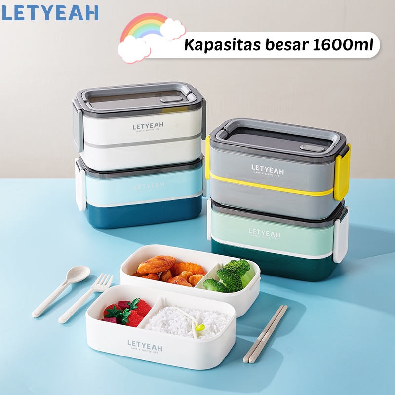 letyeah Kotak makan anti tumpah/tas bekal makanan/cangkir sup tahan panas/lunch box anak set/BPA free