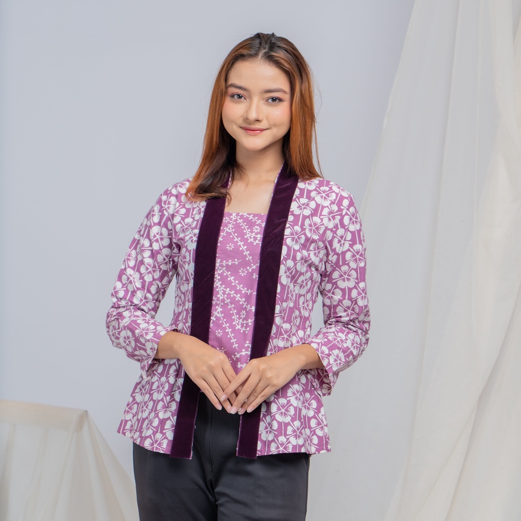 KEBAYA KUTUBARU BATIK  BELUDRU MODERN | OUTFIT KONDANGAN LILAC - LANGITJUA BATIK SOLO