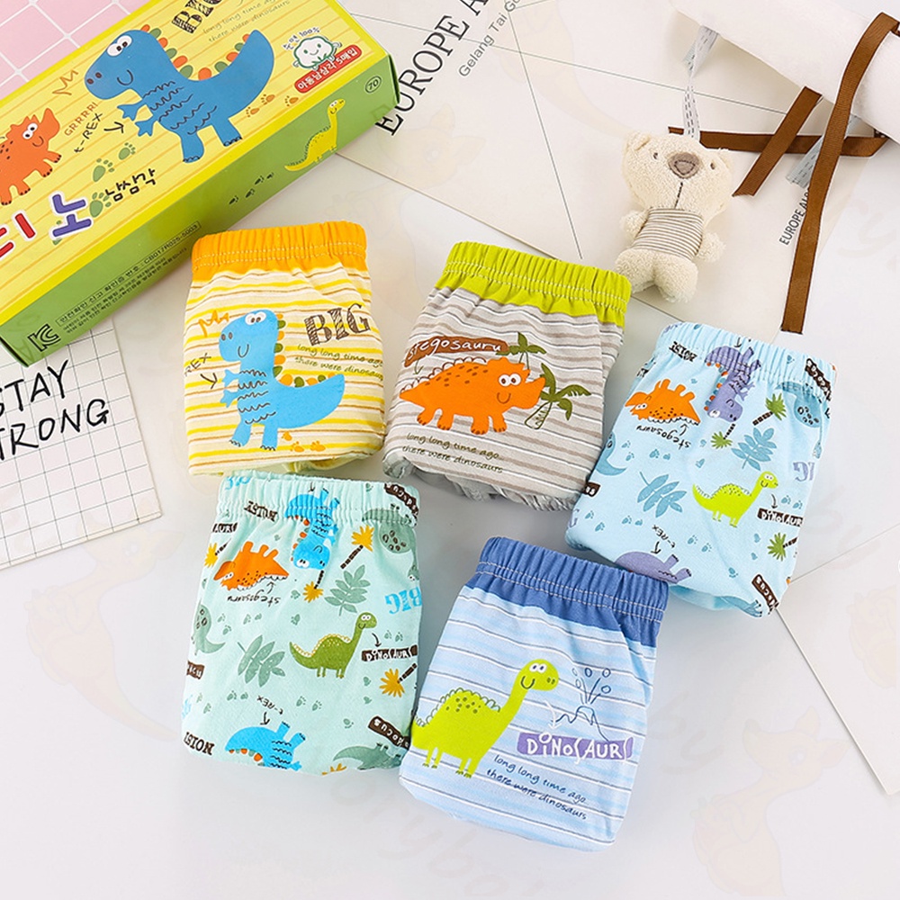 Ivorybaby 5pcs celana dalam anak laki-laki Celana dalam cd anak cowok katun murni
