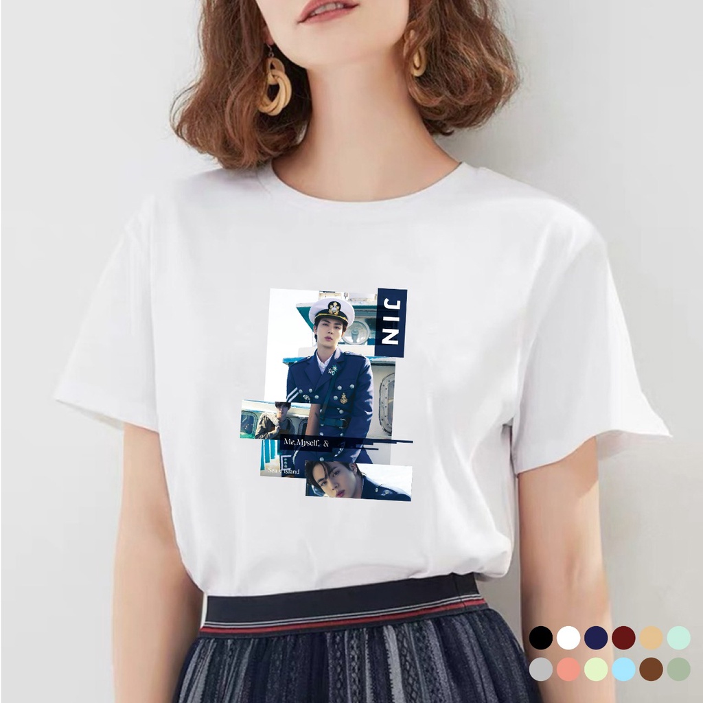 Kaos Kpop Bangtan Jin Entirety Me, Myself, &amp; Photo Unisex S-XXL Big size/Jumbo