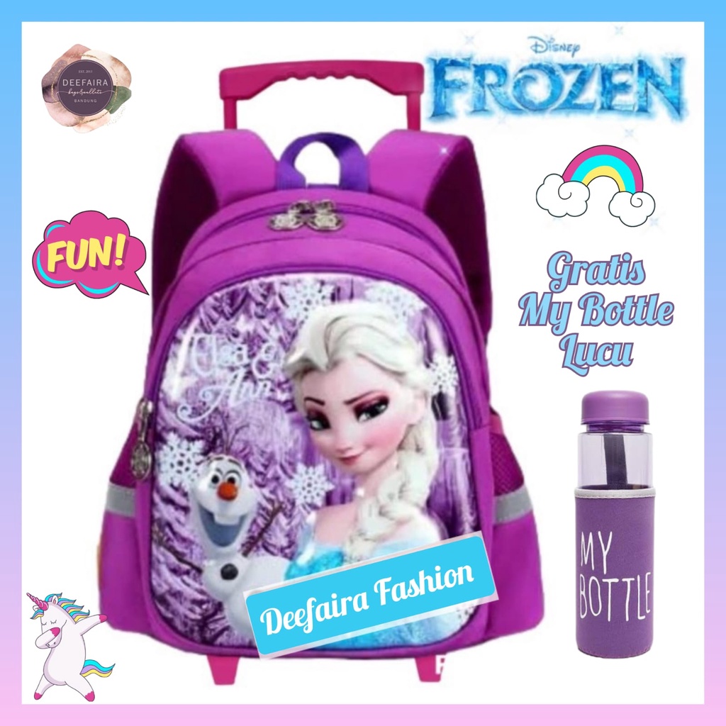 Tas Sekolah Ransel Troli Anak Perempuan Mtf Frzn Gratis Botol Minum Untuk Paud Tk