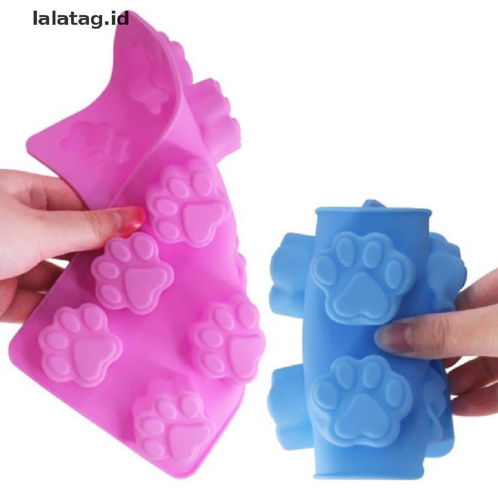 [lalatag] Cetakan Kue Silikon Kaki Kucing Anjing 10sel Untuk Biskuit Jelly Baking Pan Ice Tray [ID]