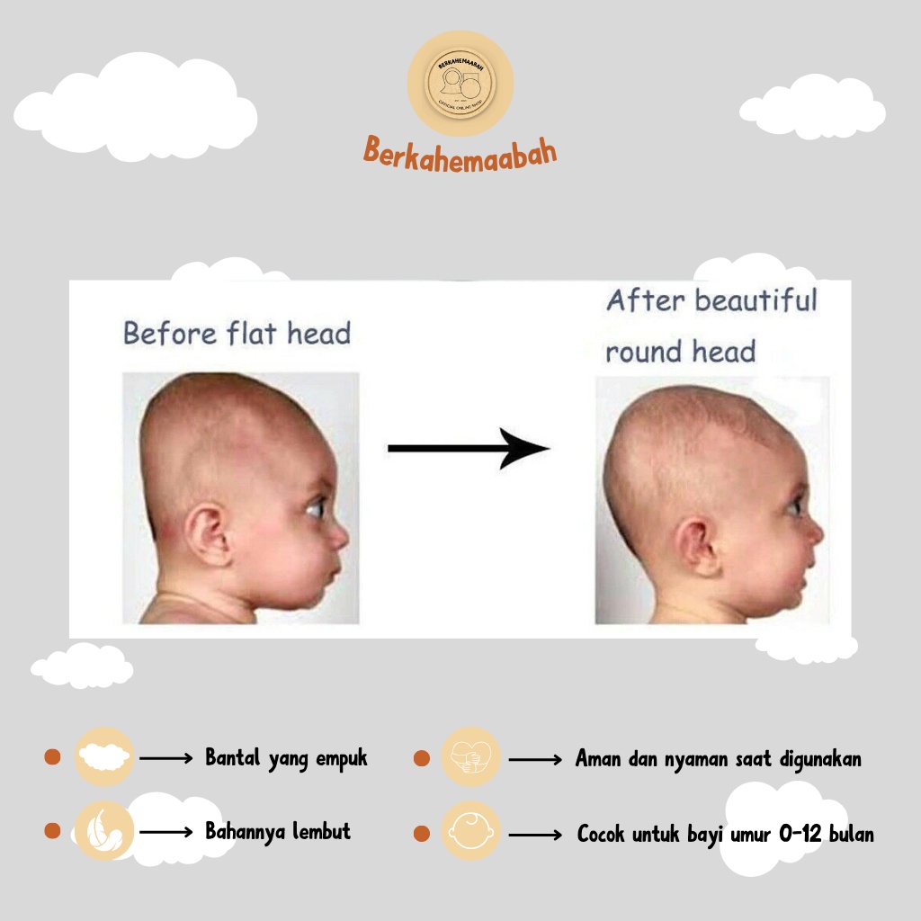 (BEE HAPPY) Bantal Bayi Anti Peyang Mahkota Series | Bantal Bayi | Flat Head Prevention Pillow | Bantal Mahkota Series