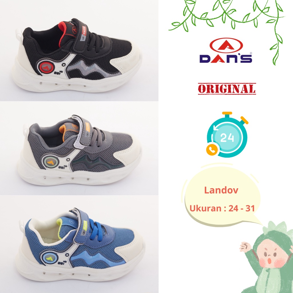 Sepatu Sneakers Anak Laki - Laki (TK)(SD) Dans Landov Original