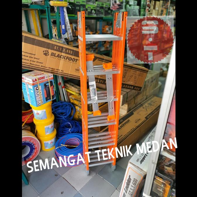 TANGGA LIPAT ALUMINIUM MULTIFUNGSI 4 MODE 6.9m 6,9 M METER BLACKFOOT