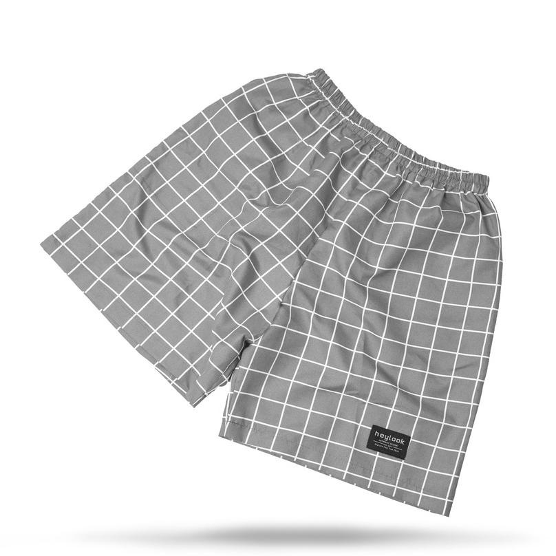AJ5438 HEYLOOK Official - Celana Pendek Pria Short Pants Boxer Square Celana Kotak Garis Cowok Santa