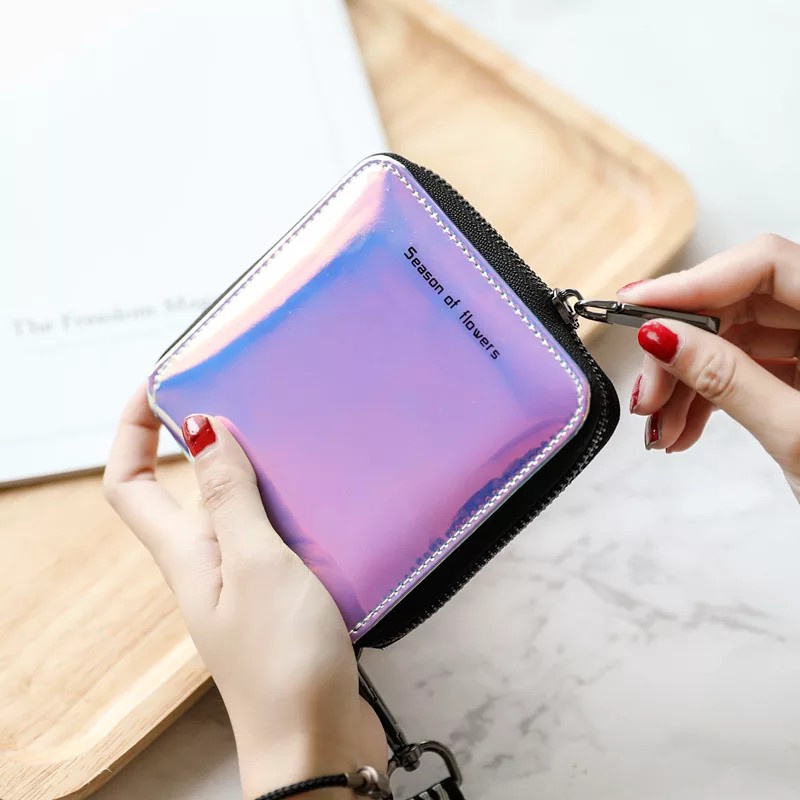 Dompet Metalic Trandy Fashion Wanita Kekinian / Dompet Mini Lipat Wanita