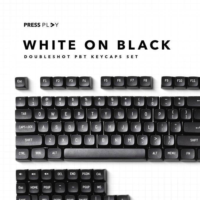 WoB White on Black CSA Profile Doubleshot PBT Keycaps