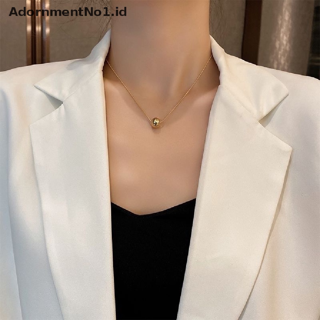 [AdornmentNo1] Halus Sederhana Bola Liontin Kalung Fashion Perhiasan Aksesoris Gadis Rantai Klavikula Tahan Air Bola Manik Pesona Chokers Liontin Choker Necklaces [ID]