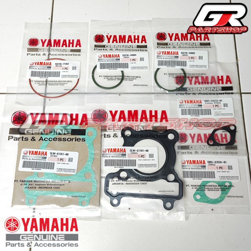 paking topset + oring 7 bagian mio sporty smile soul fino nouvo lele z ori ygp original yamaha gasket perpak oring o ring mesin set