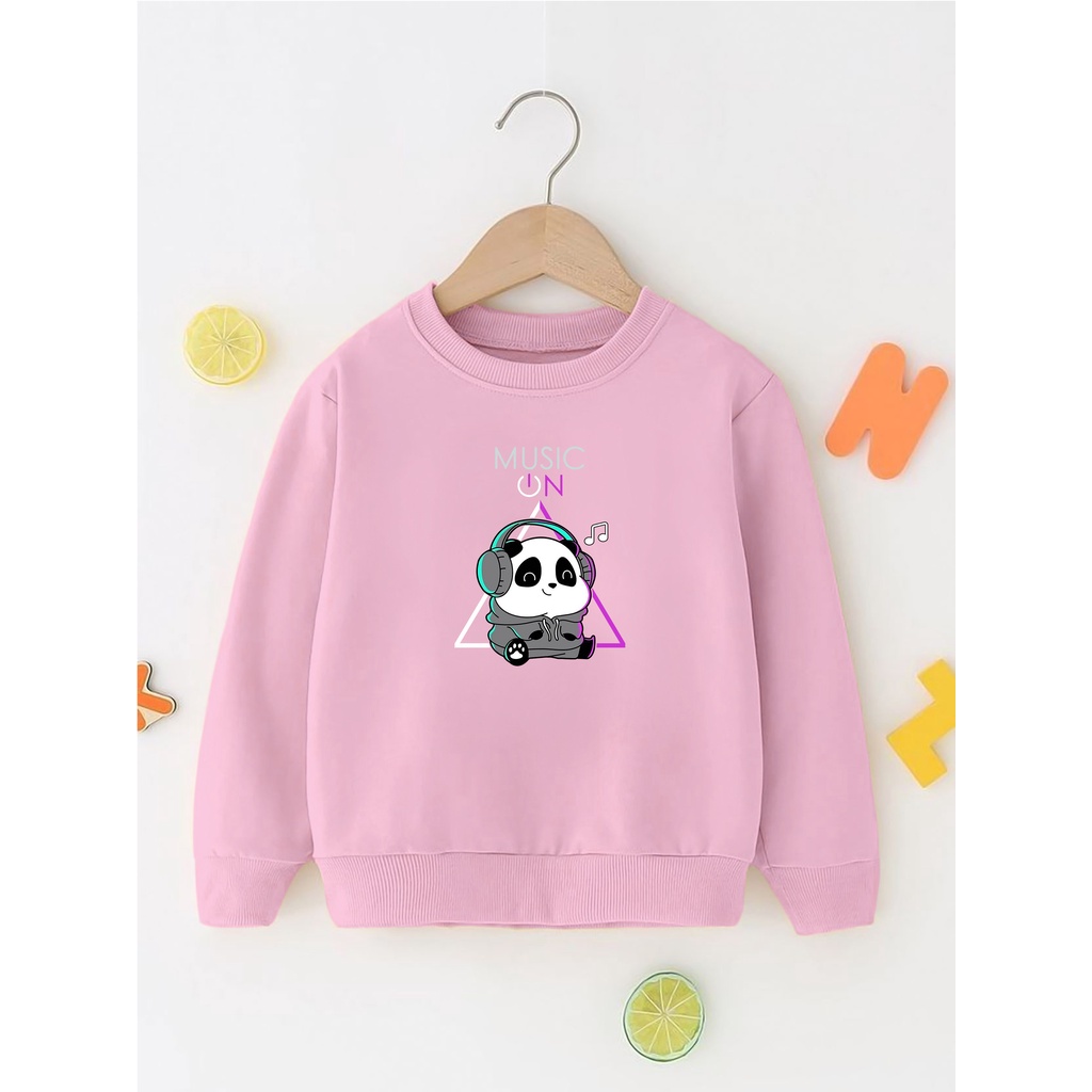 Sweater Perempuan Usia 2 - 12 Tahun Crewneck PANDA SERIES Switer Cewek Cowok