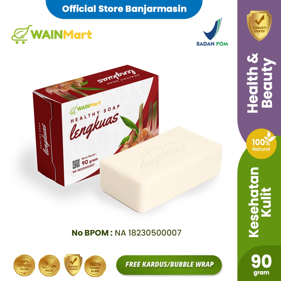 Sabun Lengkuas Healthy Soap Sabun Herbal  BPOM Anti Kurap Panu Kadas Gatal Hilangkan Jamur dan Mencerahkan Kulit