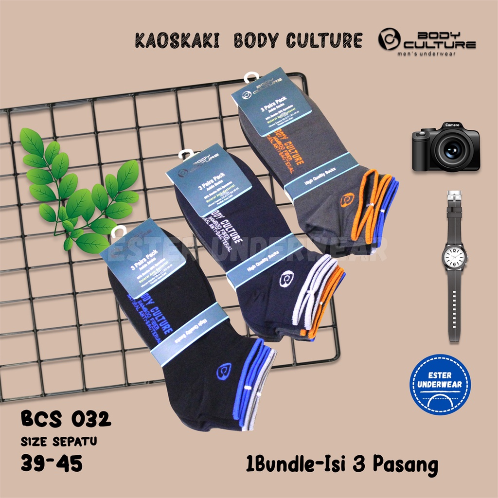 Kaos kaki Ankle Sock Body Culture  BCS032 Bundle Isi 3 Pasang