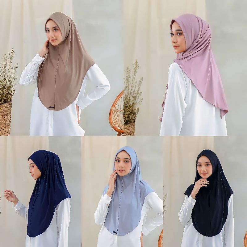 Hijab Instan Syria Jersey / Bergo Instan Non Pet / Jilbab Instan Jersey