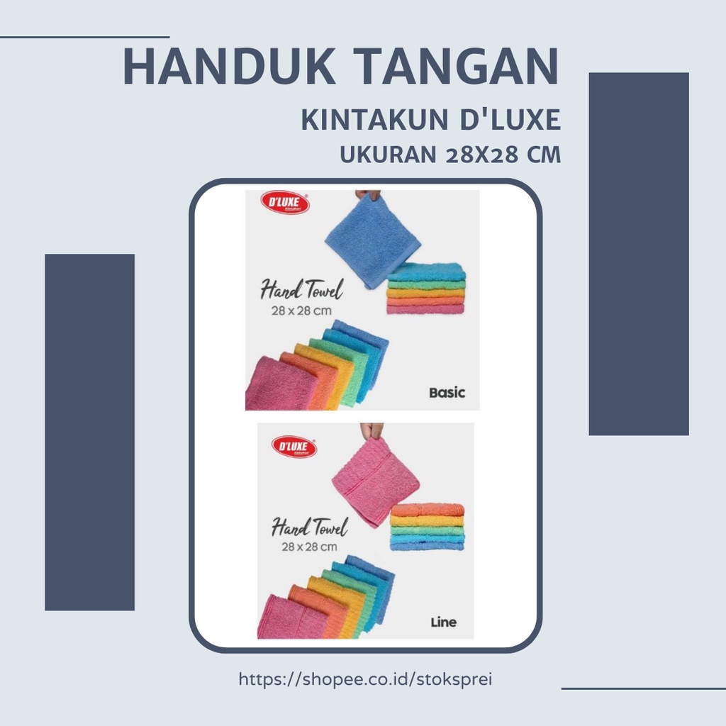 Ss Sapu Tangan Handuk KINTAKUN Hand Towel 28 x 28 cm Serbaguna Random