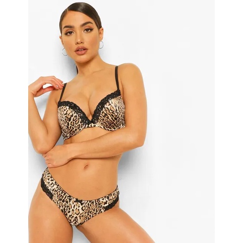 Thong Boohoo Leopard Satin