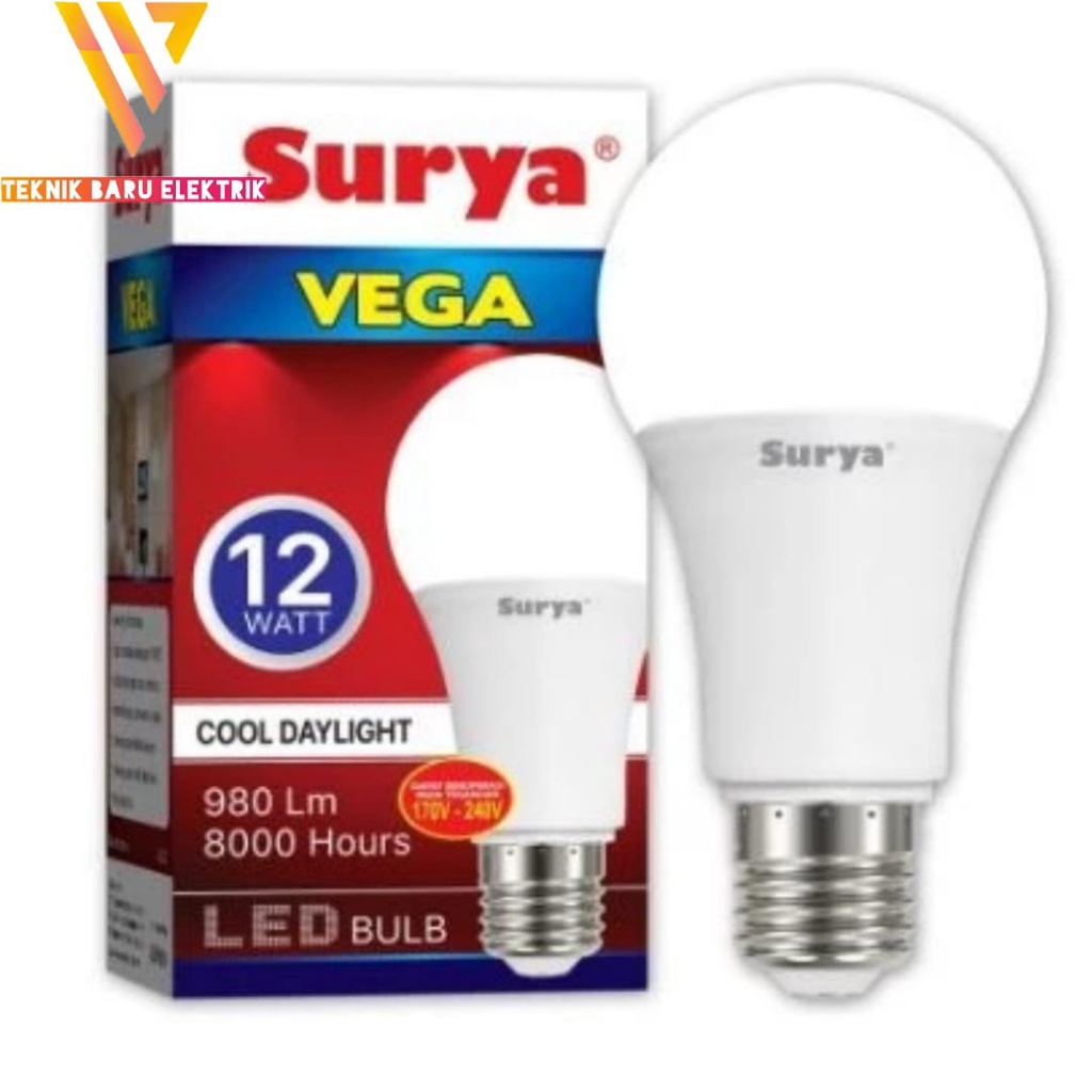 LAMPU LED BULB SURYA VEGA BY HANNOCHS 5W 7W 9W 12W 15W 18W GARANSI 1 TAHUN BOHLAM SUPER TERANG SNI ANTI PECAH 5 7 9 12 15 18 WATT