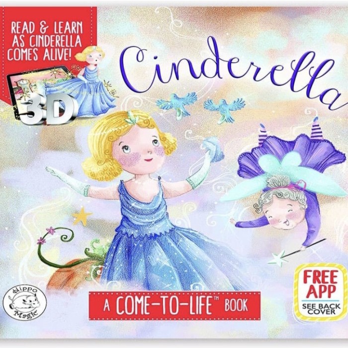 buku import bahasa inggris: Cinderella buku ajaib AR boardbook 3D Augmented Reality