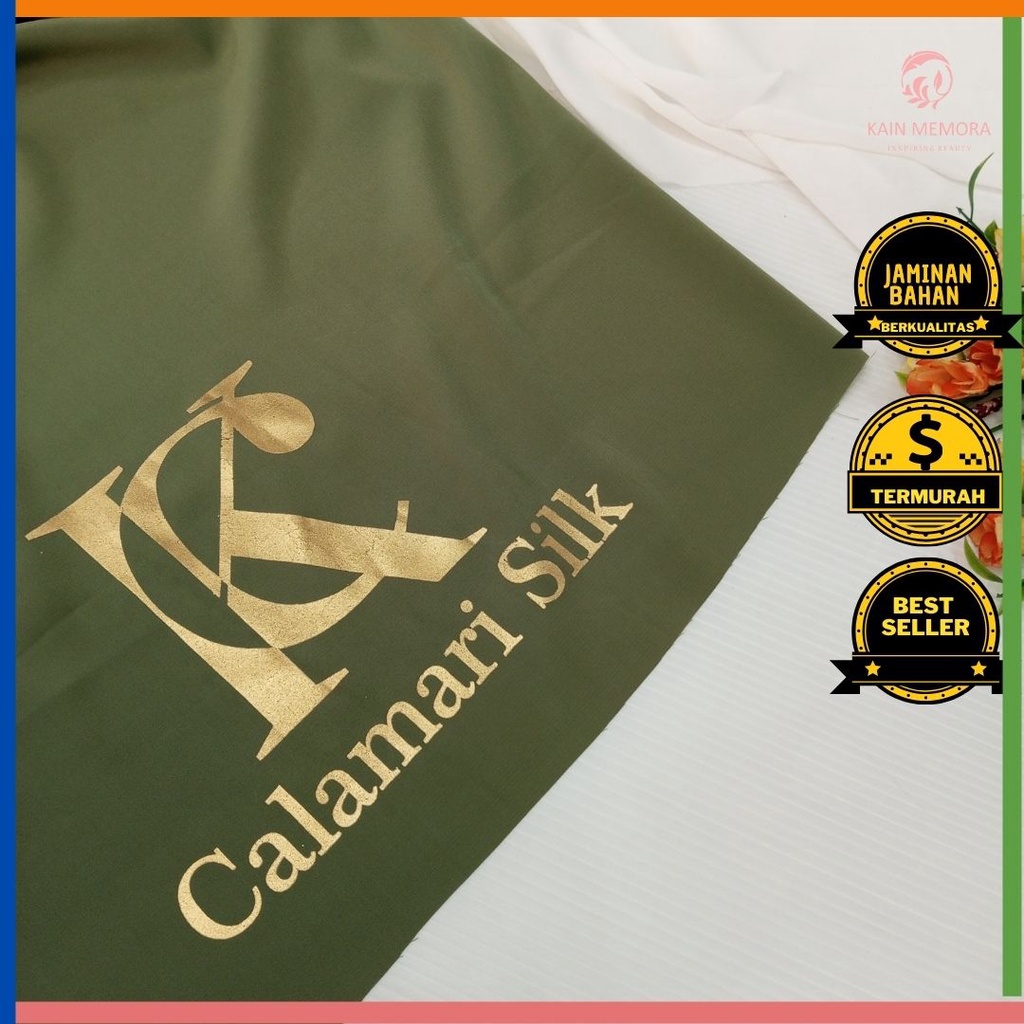 Kain Memora Kain Calamari Silk Premium Polos Berbagai Warna Bahan Halus Lembut Jatuh Lebar 150 cm Khas Timur Tengah Kain Gamis Kain Murah Malang Kain Polos