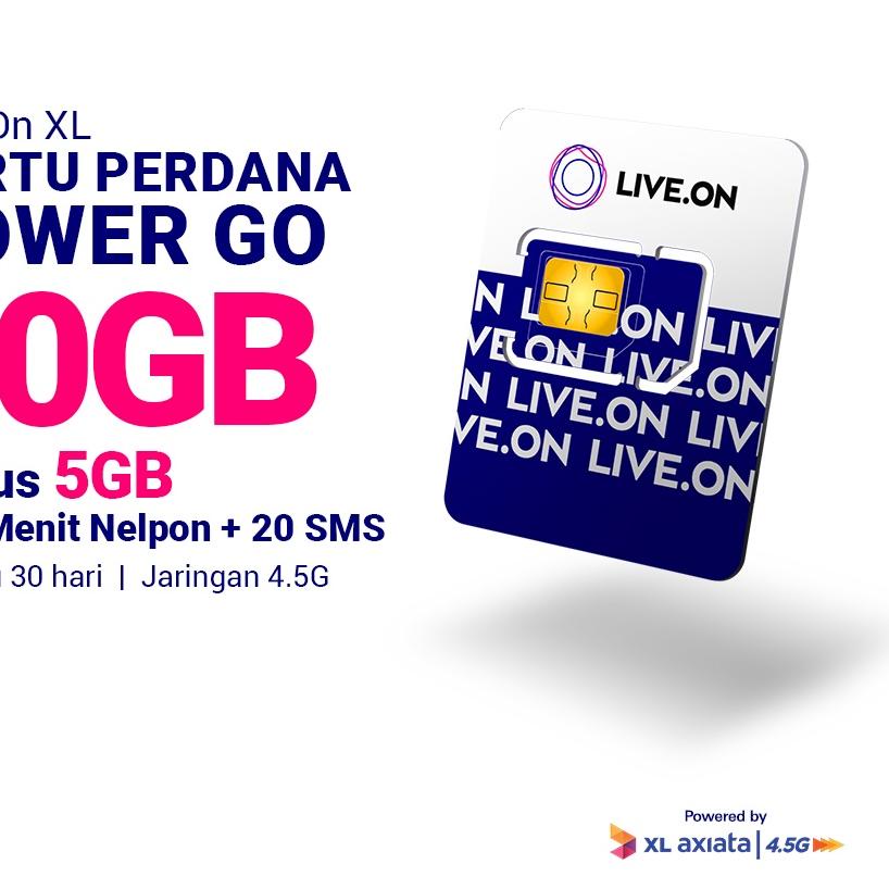 Diskon | FG2 | Kartu Perdana Live.On XL Power Go 20GB + 5GB Bonus (30 hari)